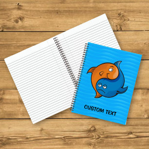 Yin Yang Fish Cartoon Notizbuch