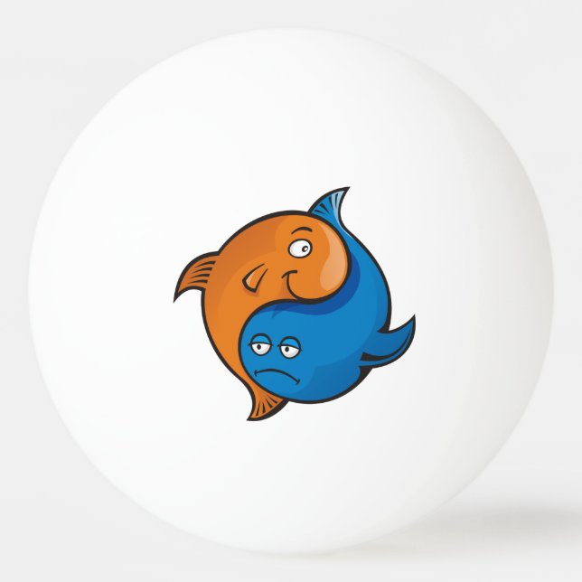 Yin Yang Fish Cartoon Ping-Pong Ball (Vorderseite)