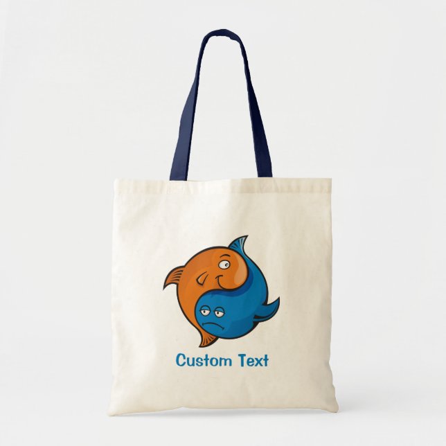 Yin Yang Fish Cartoon Tote Tag Tragetasche (Vorne)