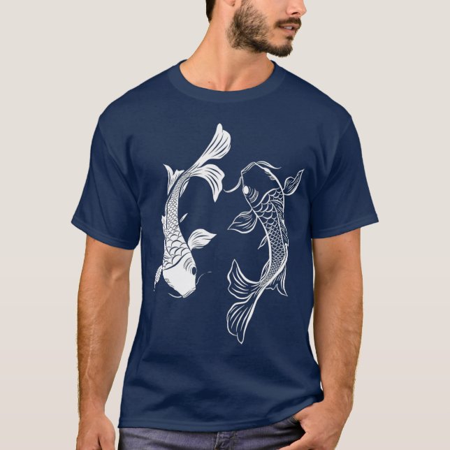 Yin Yang Fish Koi Fish T-Shirt (Vorderseite)