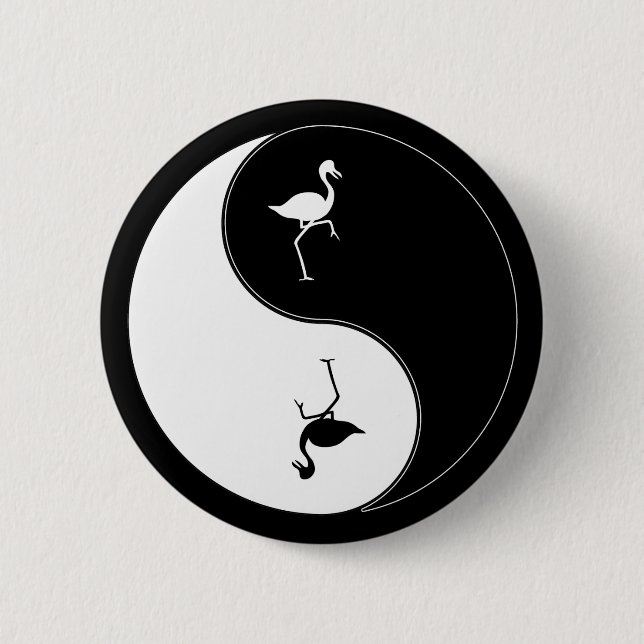 Yin Yang Flamingo Button (Vorderseite)