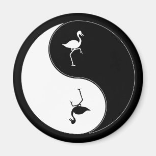 Yin Yang Flamingo Magnet