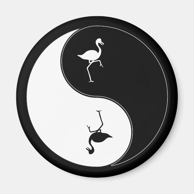 Yin Yang Flamingo Magnet (Vorne)