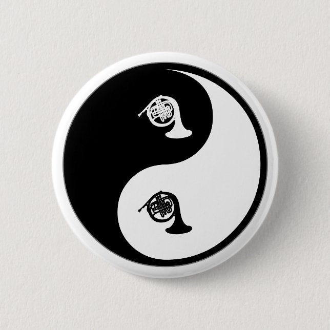 Yin Yang französisches Horn Button (Vorderseite)