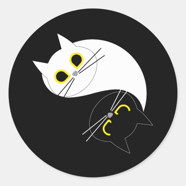 YIN - YANG Funny Cat Sticker (Vorderseite)