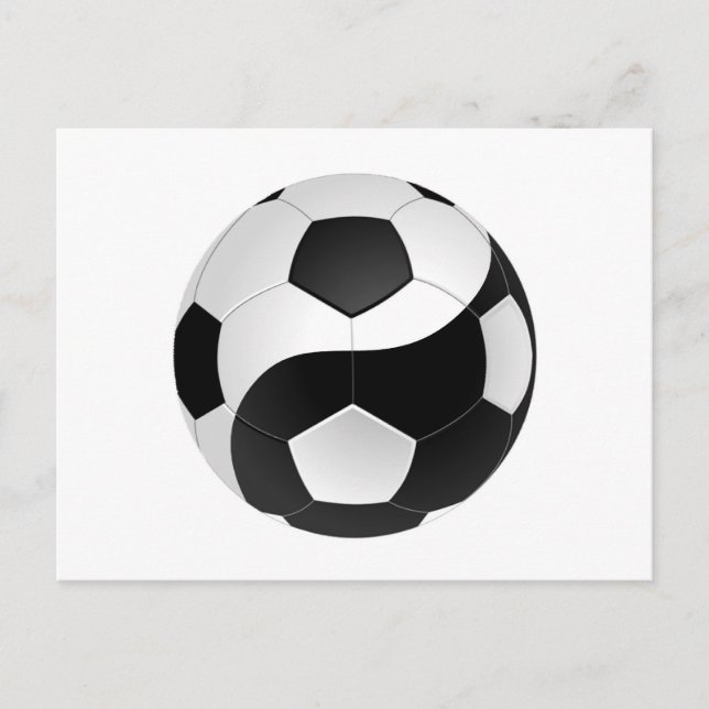 Yin Yang Fußball Postkarte (Vorderseite)