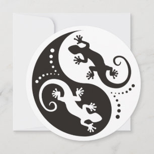 YIN & YANG Geckos schwarz + Ihr Hintergrund & Ihre