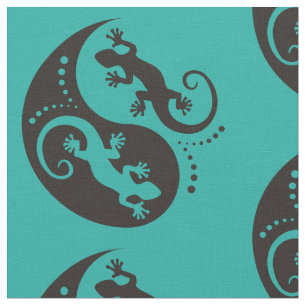 YIN & YANG Geckos schwarz + Ihr Hintergrund & Ihre Stoff