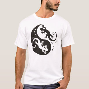 YIN & YANG Geckos schwarz + Ihre Idee T-Shirt