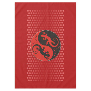 YIN & YANG Geckos schwarz rot + Ihre Hintergrundid Tischdecke