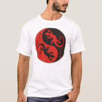 YIN & YANG Geckos schwarz rot + Ihre Idee