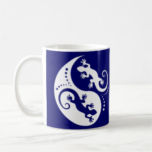 YIN & YANG Geckos weiß + Ihre Idee Kaffeetasse