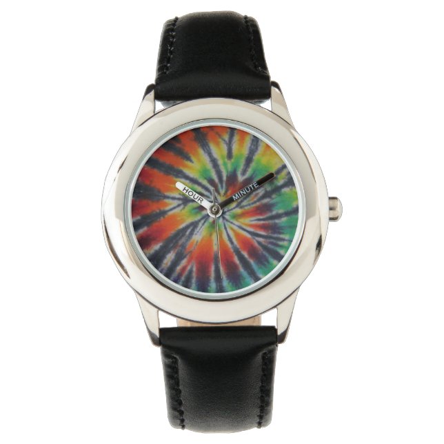 Yin Yang Gefärbte Krawatte Watch Armbanduhr (Vorderseite)