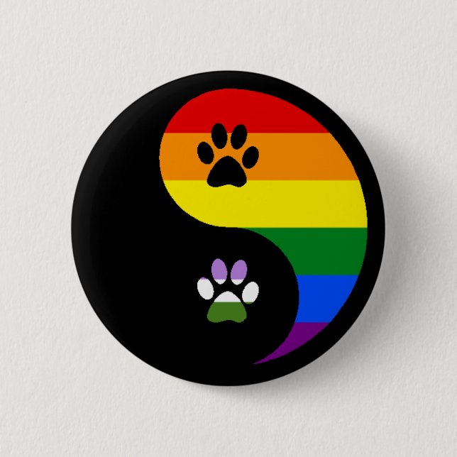 Yin-yang Gender Queen Button (Vorderseite)