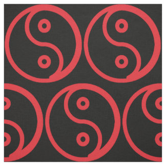 Yin Yang Gewebe - Schwarzes, rot Stoff