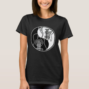 Yin Yang Gitarre Yin E-Gitarre Yang Akustik T-Shirt