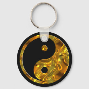 Yin & Yang GOLD schwarz Schlüsselanhänger