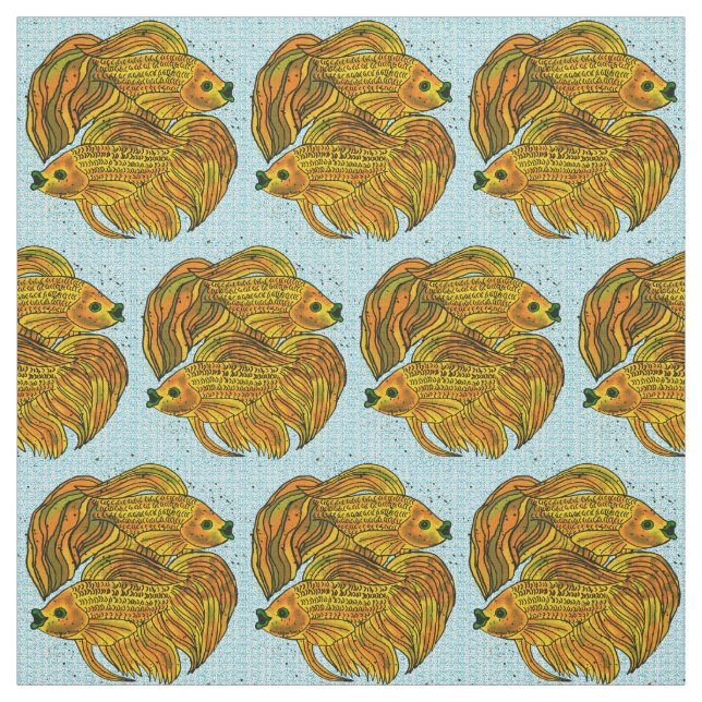 Yin Yang Goldfish Stoff (Muster)