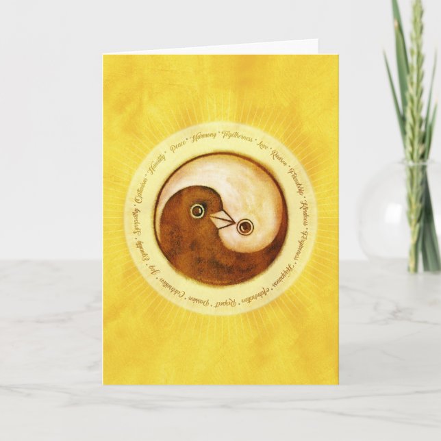 Yin Yang Goldtaubenfriedens- u. -harmonie Karte (Vorderseite)