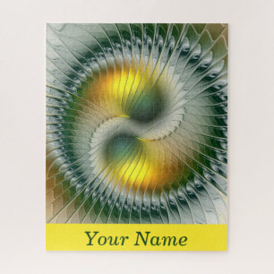 Yin Yang Green Yellow Abstrakte Farbkunst Name