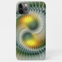 Yin Yang Green Yellow Abstraktes farbiges Fraktal