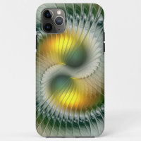 Yin Yang Green Yellow Abstraktes farbiges Fraktal