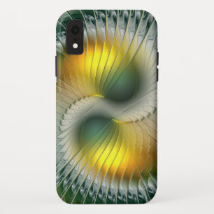 Yin Yang Green Yellow Abstraktes farbiges Fraktal Case-Mate iPhone Hülle