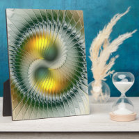 Yin Yang Green Yellow Abstraktes farbiges Fraktal