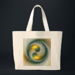 Yin Yang Green Yellow Abstraktes farbiges Fraktal Jumbo Stoffbeutel<br><div class="desc">Eine moderne und sehr dekorative Variante. Design für Ihre Tasche und mehr.</div>