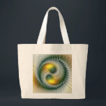 Yin Yang Green Yellow Abstraktes farbiges Fraktal Jumbo Stoffbeutel<br><div class="desc">Eine moderne und sehr dekorative Variante. Design für Ihre Tasche und mehr.</div>