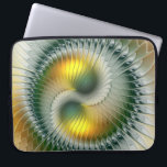 Yin Yang Green Yellow Abstraktes farbiges Fraktal Laptopschutzhülle<br><div class="desc">Eine moderne und sehr dekorative Variante. Design für Ihren Laptop Ärmel und mehr.</div>