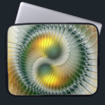 Yin Yang Green Yellow Abstraktes farbiges Fraktal Laptopschutzhülle<br><div class="desc">Eine moderne und sehr dekorative Variante. Design für Ihren Laptop Ärmel und mehr.</div>
