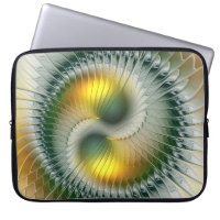 Yin Yang Green Yellow Abstraktes farbiges Fraktal