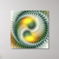 Yin Yang Green Yellow Abstraktes farbiges Fraktal