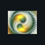 Yin Yang Green Yellow Abstraktes farbiges Fraktal Leinwanddruck<br><div class="desc">Eine moderne und sehr dekorative Variante. Design für Ihre Leinwand und mehr.</div>