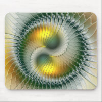 Yin Yang Green Yellow Abstraktes farbiges Fraktal