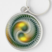 Yin Yang Green Yellow Abstraktes farbiges Fraktal