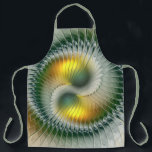 Yin Yang Green Yellow Abstraktes farbiges Fraktal Schürze<br><div class="desc">Eine moderne und sehr dekorative Variante. Design für Ihre Schürze und mehr.</div>