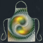 Yin Yang Green Yellow Abstraktes farbiges Fraktal Schürze<br><div class="desc">Eine moderne und sehr dekorative Variante. Design für Ihre Schürze und mehr.</div>