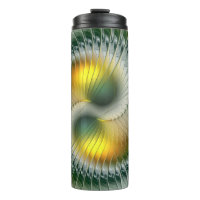 Yin Yang Green Yellow Abstraktes farbiges Fraktal