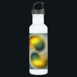 Yin Yang Green Yellow Abstraktes farbiges Fraktal Trinkflasche<br><div class="desc">Ungewöhnliche moderne abstrakt-Yang-Grafik. Design für Ihre Wasserflasche und mehr.</div>