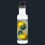 Yin Yang Green Yellow Abstraktes farbiges Fraktal Trinkflasche<br><div class="desc">Ungewöhnliche moderne abstrakt-Yang-Grafik. Design für Ihre Wasserflasche und mehr.</div>