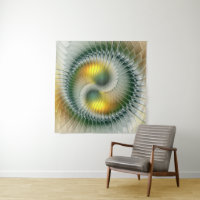 Yin Yang Green Yellow Abstraktes farbiges Fraktal