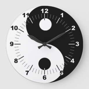 Yin Yang Große Wanduhr