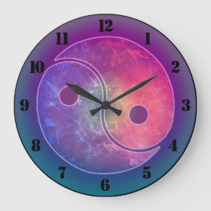 Yin Yang Große Wanduhr