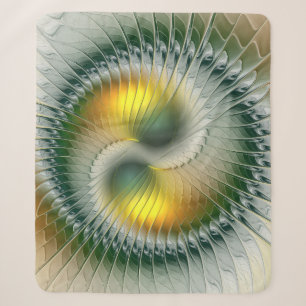 Yin Yang Grün Gelb Abstrakt Farbige Fraktal Sherpadecke