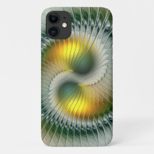 Yin Yang Grün Gelb Abstrakt Farbige Fraktale Case-Mate iPhone Hülle