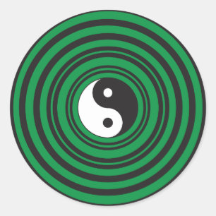 Yin Yang grüne konzentrische Runder Aufkleber