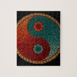 Yin Yang handgemalte Mandala