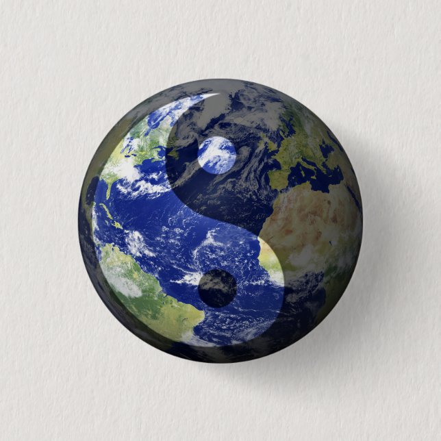 Yin-Yang Harmonie auf unserem Planeten Button (Vorderseite)